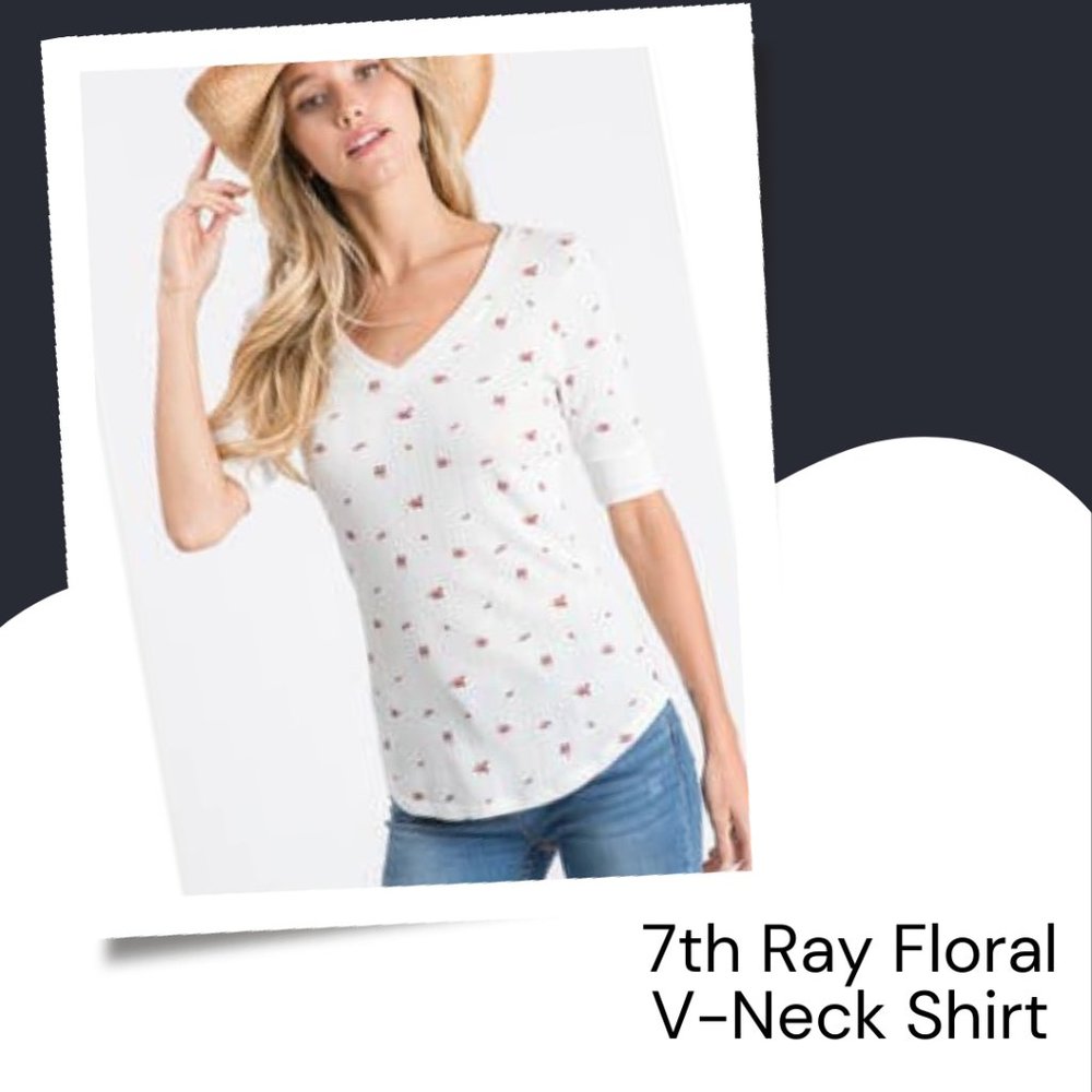 7th Ray Floral V-Neck